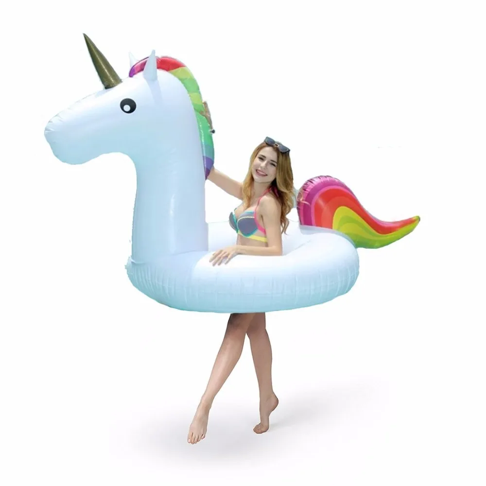 Надувной Единорог плавательный кольцо 120 см гигантский бассейн плавающий летний