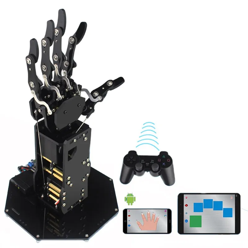 Новейший uHand металлический рычаг манипулятора RC рука робота пять пальцев черный