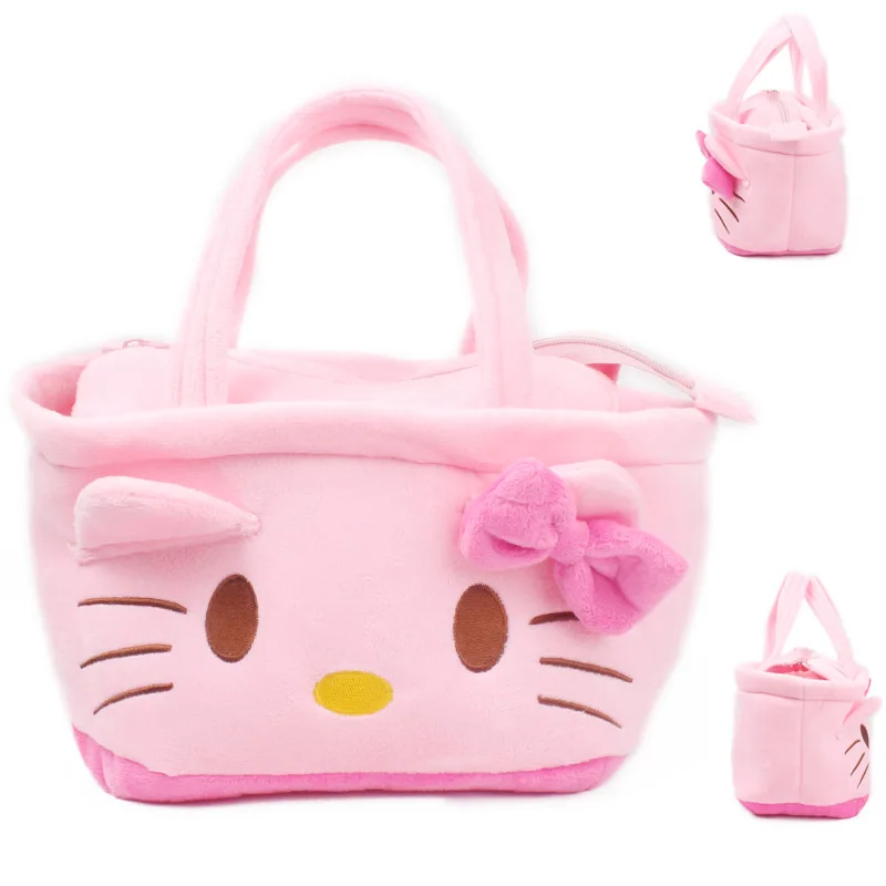 Плюшевый Рюкзак hello kitty, мультяшная плюшевая сумка для рук, канцелярская сумка для ланча, сумки для конфет для детей, S2161