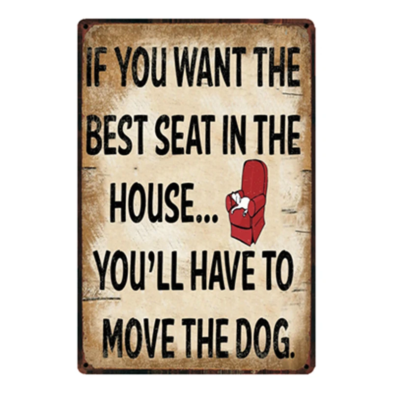 

[ Kelly66 ] Best Dogs House Metal Sign Tin Poster Home Decor Bar Wall Art Painting 20*30 CM Size y-2007