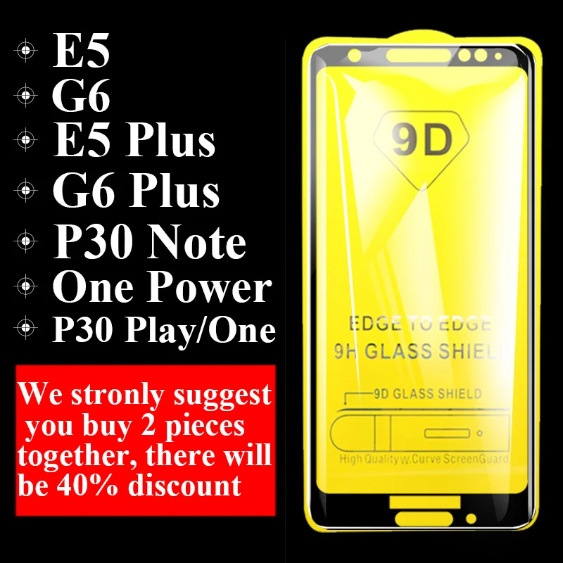 9D Protective glass on for motorola moto e5 screen protector g6 plus tempered glas p30 note one power cam armor sheet tremp film | Мобильные