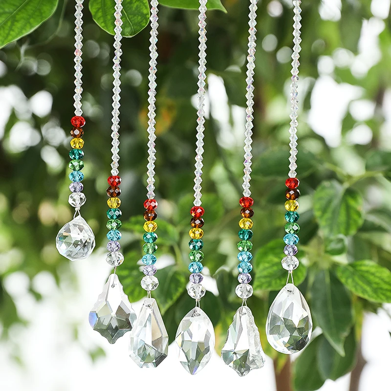 H& D 6 шт. хрустальный шар призмы Suncatcher коллекция радуги чакра Круглый бисер кулон окно висячие орнамент домашний Свадебный декор