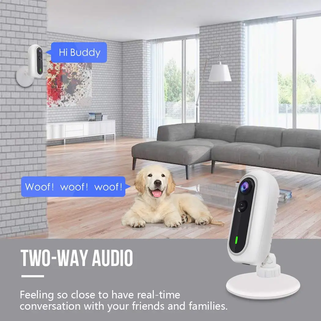 Безопасности Camere 1080 P HD и поддержкой Wi-Fi IP Камера домашняя беспроводная камера видеонаблюдения объектив «рыбий глаз», Ночное видение, 2-полосная аудио