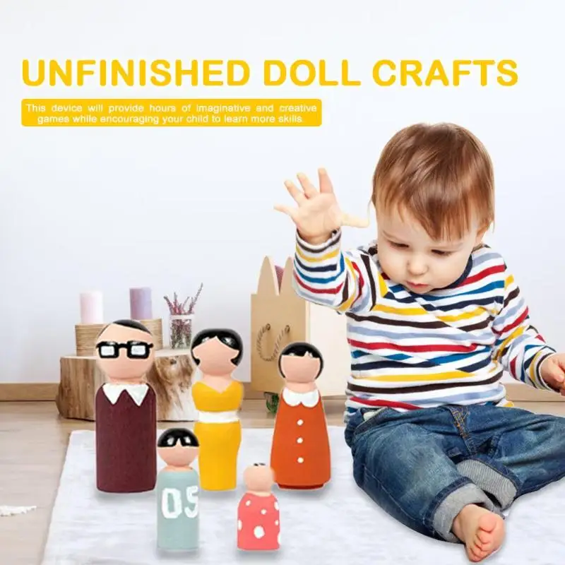 5 шт./компл. деревянные Семейные колышки для кукол сделай сам Детские