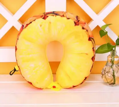 Pineapple Удобная мягкая защитная u-образная подушка для шеи для путешествий с фруктами, подушка для шеи с поддержкой головы, подушка для самолета - Цвет: Pineapple