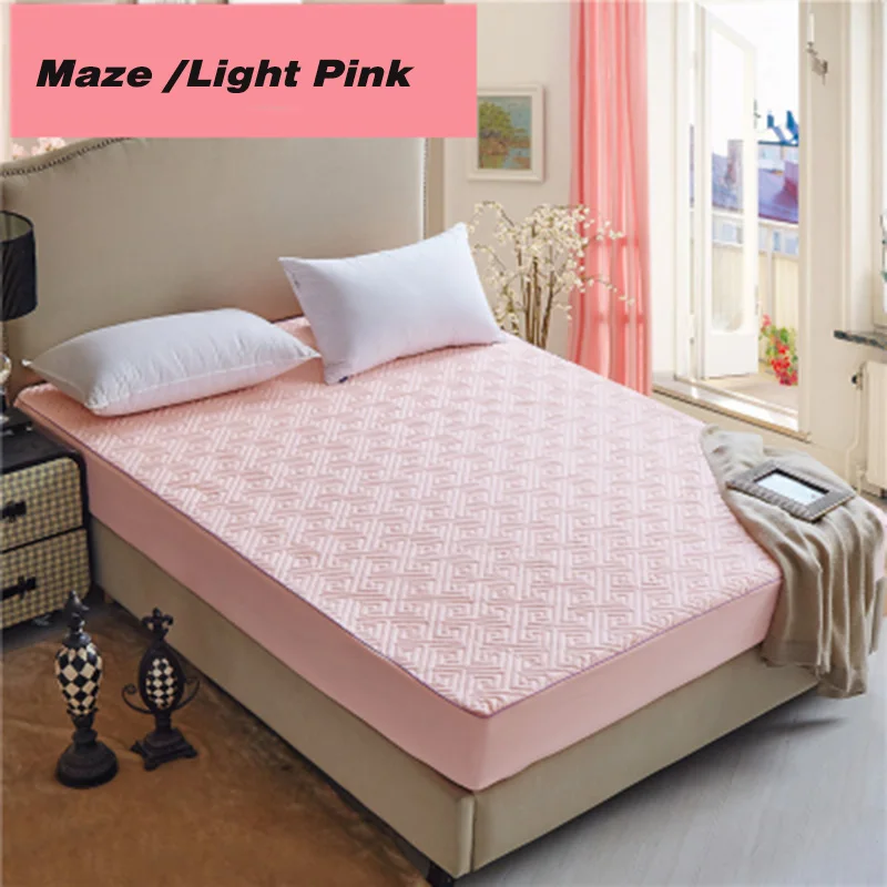 Maze light pink Хлопок все включено чехол Съемная Молния анти-клещи матрас кровать мягкий стеганый кровать матрас покрытие Нескользящая пыль мягкий коврик - Цвет: Maze light pink