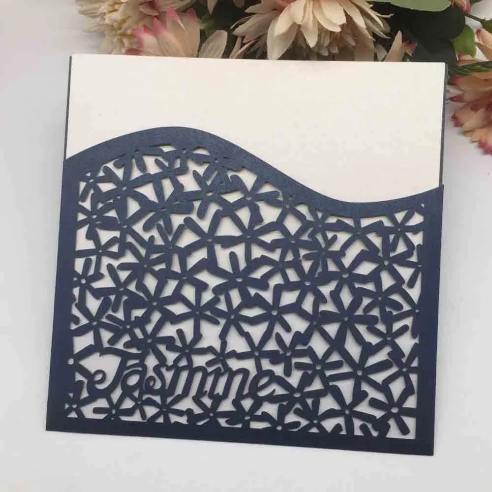 100 шт./лот настраиваемые жемчужные бумажные свадебные приглашения открытки на