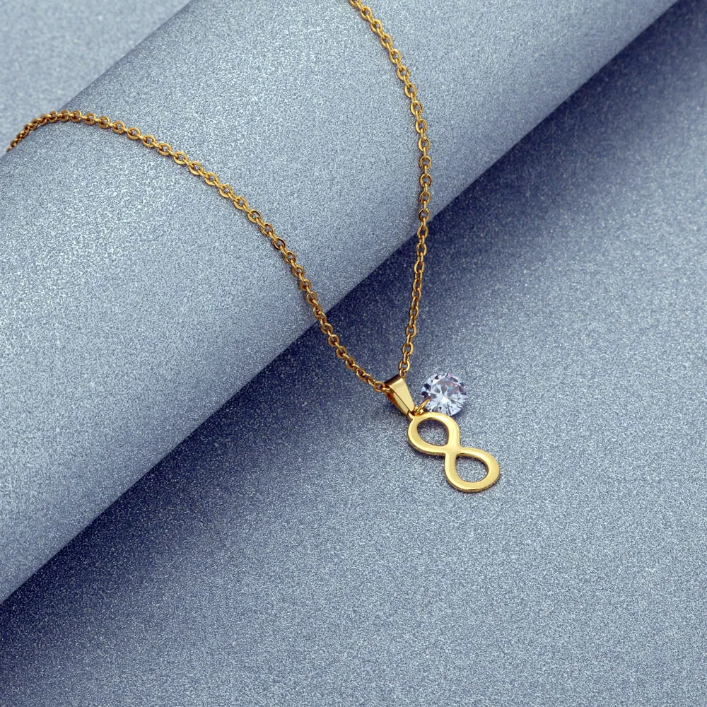 Персонализированные ожерелья FINDYOU Infinity Love золотого цвета на заказ из камня по