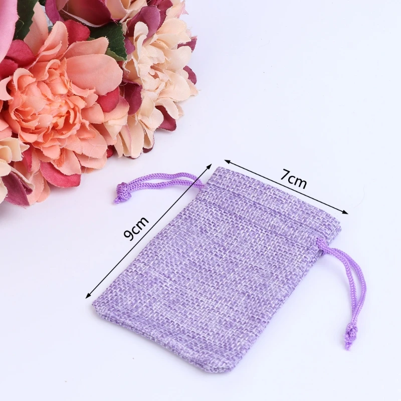 50 шт винтажный натуральный джут Hessian Drawstring мешок мешковины свадебный подарок мешок