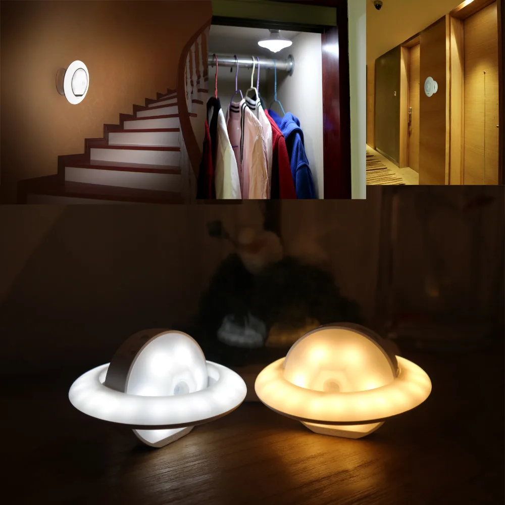 Умный датчик движения LED Человеческого Тела Индукции НЛО ночник перезаряжаемый