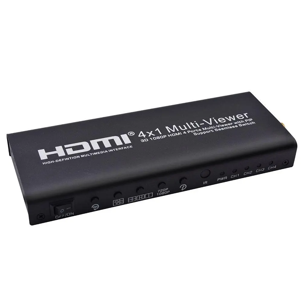 Top Deals HDMI 4X1 Quad Multi-Viewer Splitter with Seamless Switch and IR Remote Support 1080P 1.3a(US PLUG) | Электроника