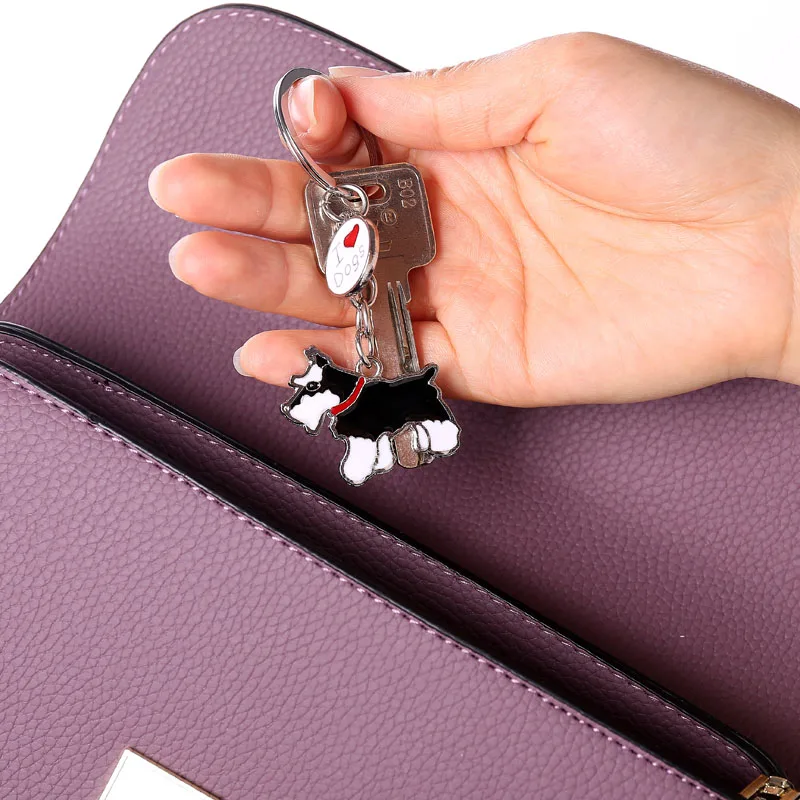 Брелок Schnauzer Dogs DIY сумка подвески металлические автомобильные брелки подарочные