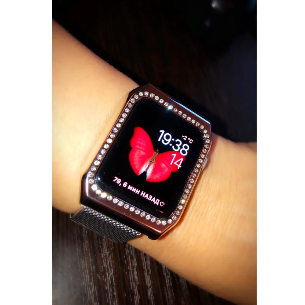 Алмазная крышка для Apple Watch Case 42 мм 38 iWatch band Crystal защитный чехол бампер watch 3 2 1