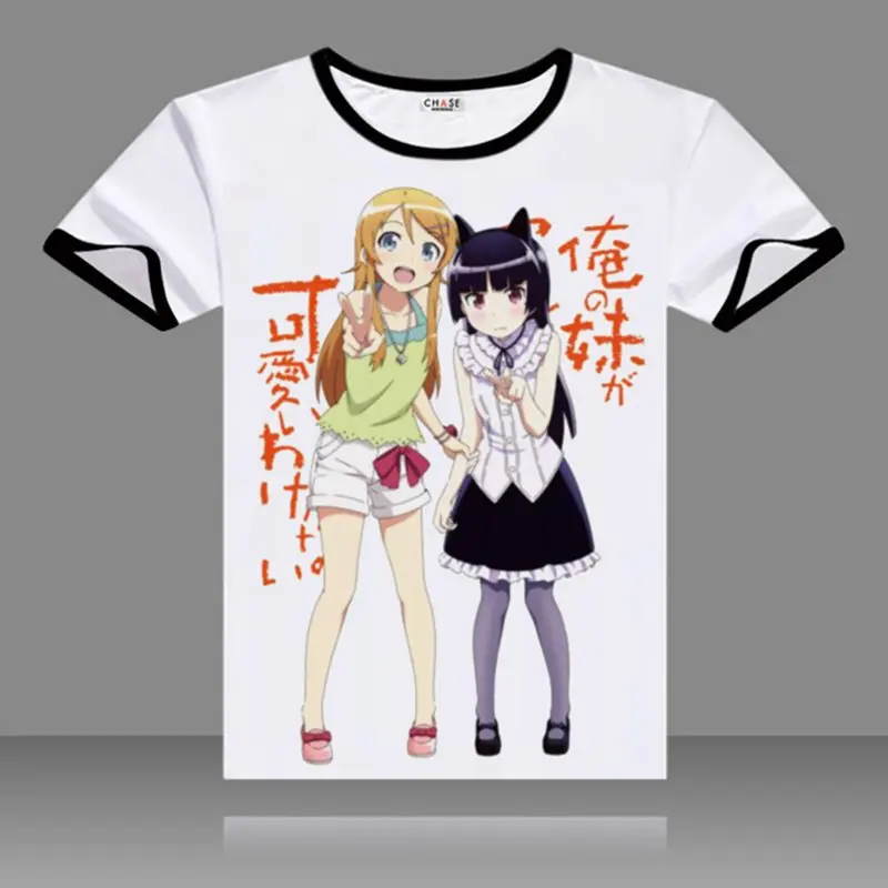 Ore no imouto konna ni kawaii wake ga nai Косака кирино футболки черные топы с короткими рукавами и
