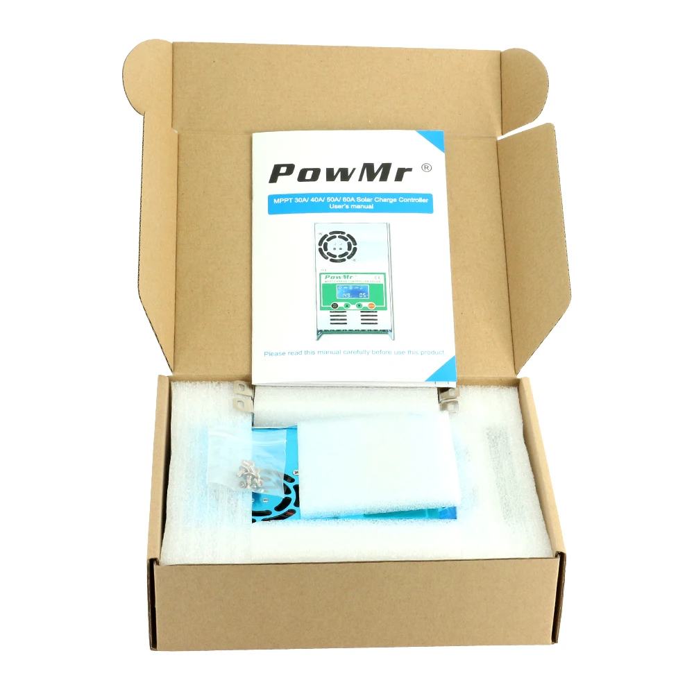 PowMr 120A 100A 60A MPPT солнечные контроллеры заряда 12 В 24 в 36 в 48 в авто 190 в PV ЖК-дисплей свинцово-кислотные литиевые регуляторы батарей