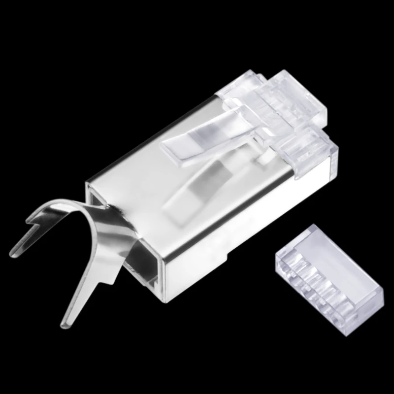CNCOB 30 шт. Cat 7 RJ45 сетевой Кабельный разъем Cat6a Кристальный штекер экран