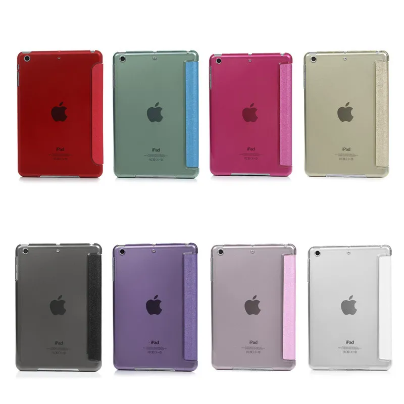 Ultra Slim Tri-fold Magnetic Leather Case For ipad 2017/Air/Air 2 9.7&quot Crystal Transparent Smart Stand Cover Shell Funda Holder |