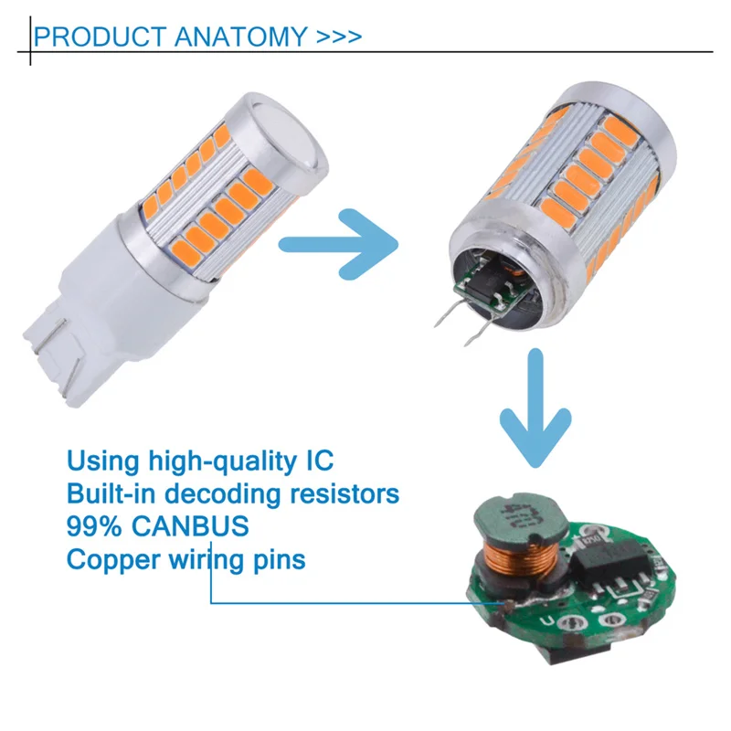 Katur 4 шт. T20 7443 7440 7444NA 992 светодиодная автомобильная лампа 5630 SMD светодиодные лампы