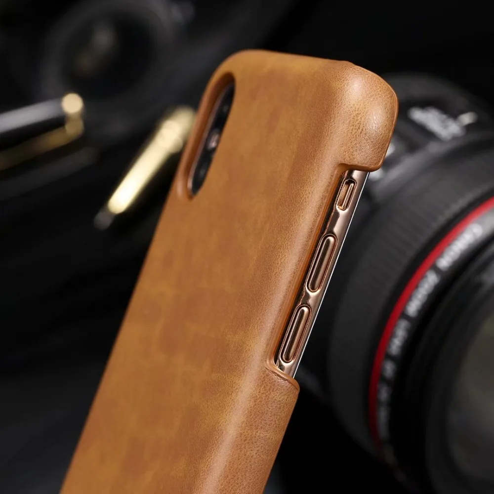 HengLiTai спортивный Ретро Кожаный чехол Чехол для iPhone X 8 plus роскошный мягкий черный