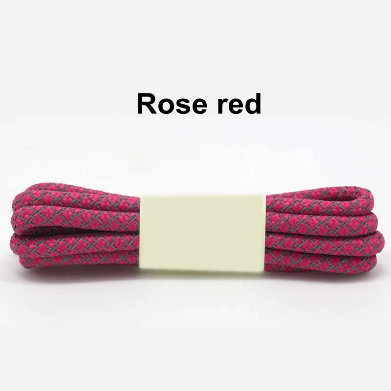 Rose red 1 пара флуоресцентный кроссовки шнурки спортивные шнурки 3м Reflective круглые веревочные шнурки Длина 100/120/140/160 см шнурки Led - Цвет: Rose red