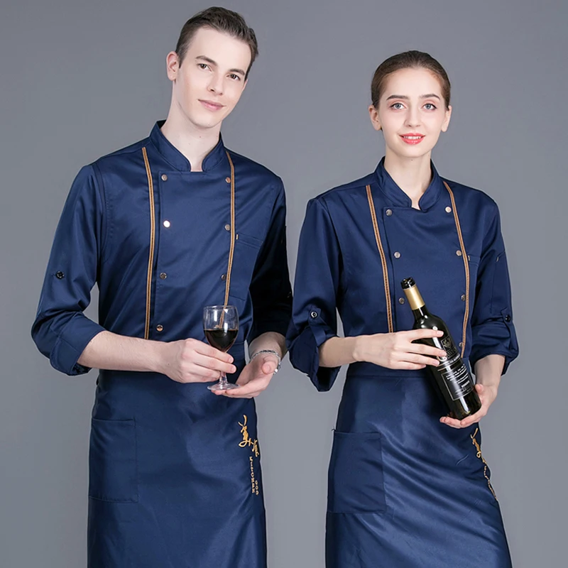 

Chef Uniforms Men Women Food Services Cooking Clothes Breathable 2 Color