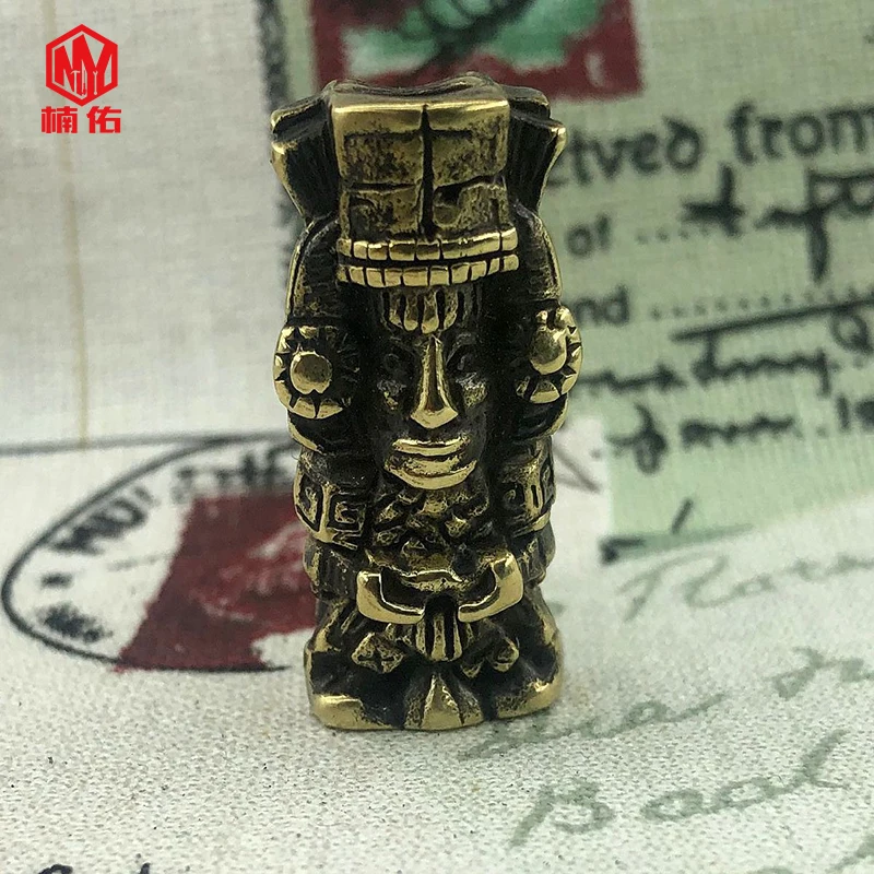 

1 шт. статуя Майя Ретро латунный нож бусины шнурок подвеска Паракорд искусственный фонарик подвеска EDC аксессуары