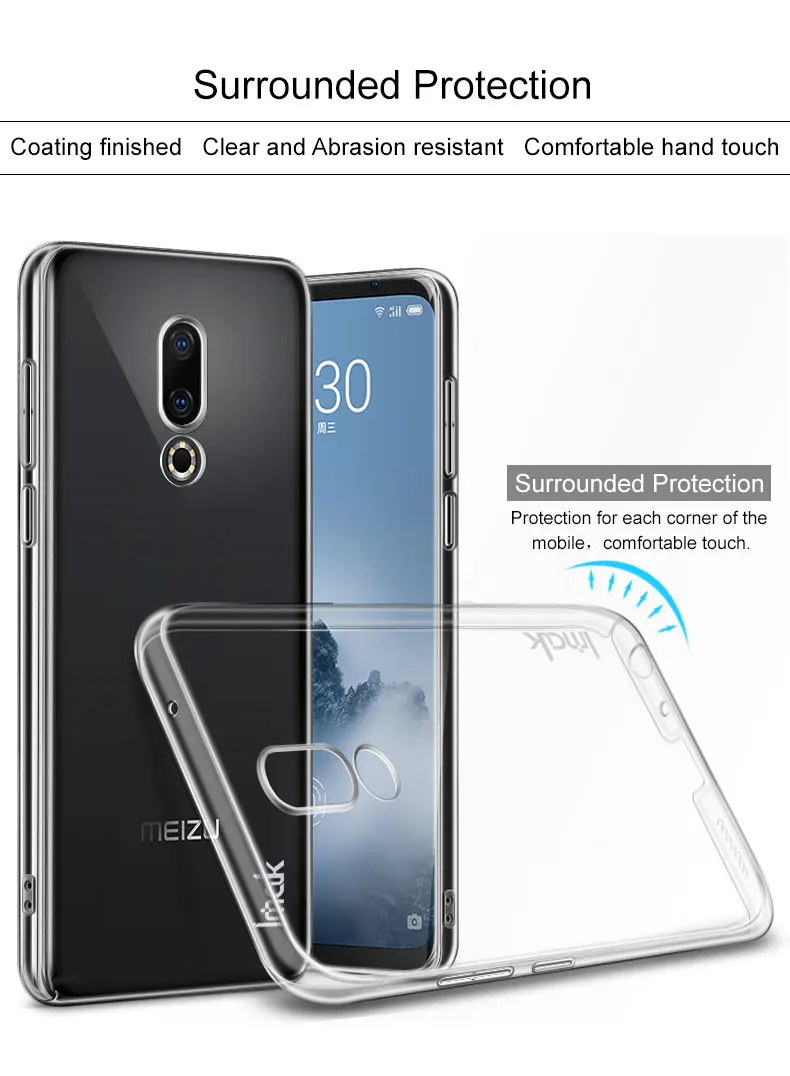 Imak Air кристально прозрачный чехол для Meizu 16th Plus 16 X Жесткий пластиковый Чехол
