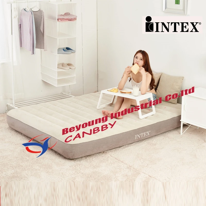 Новейший Intex 64702 люкс полноразмерная надувная кровать для кемпинга высокое