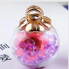purple 10 шт./упак. 17 мм с кристаллами и цветками ручной работы Стекло высоты украшенный шариком Подвеска для браслетов Цепочки и ожерелья украшения для волос аксессуары для рукоделия - Окраска металла: purple