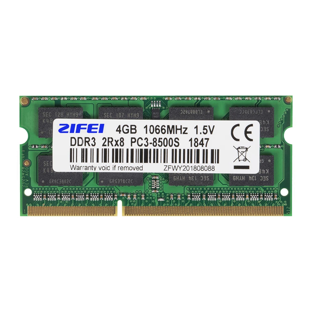 Оперативная память ZIFEI DDR3 ОЗУ 4 ГБ 8 1333 МГц 1600 1866 1 5 В и 35 в для ноутбука so