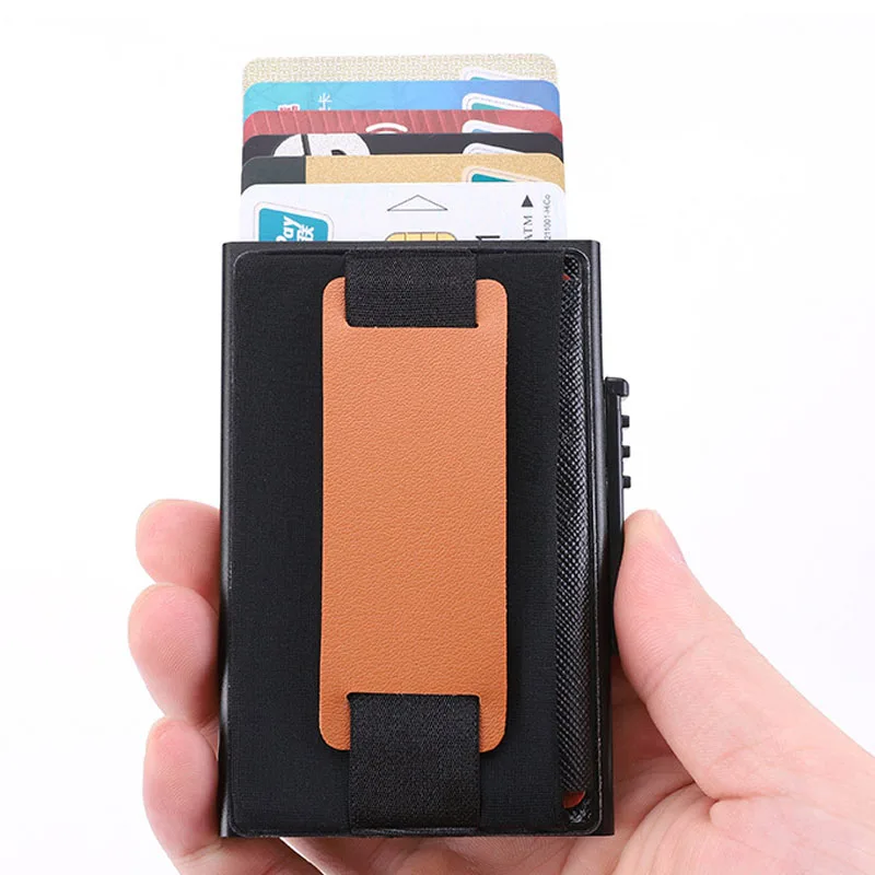 Мужской алюминиевый кошелек с задней кармашкой для ID-карт тонкий металлический