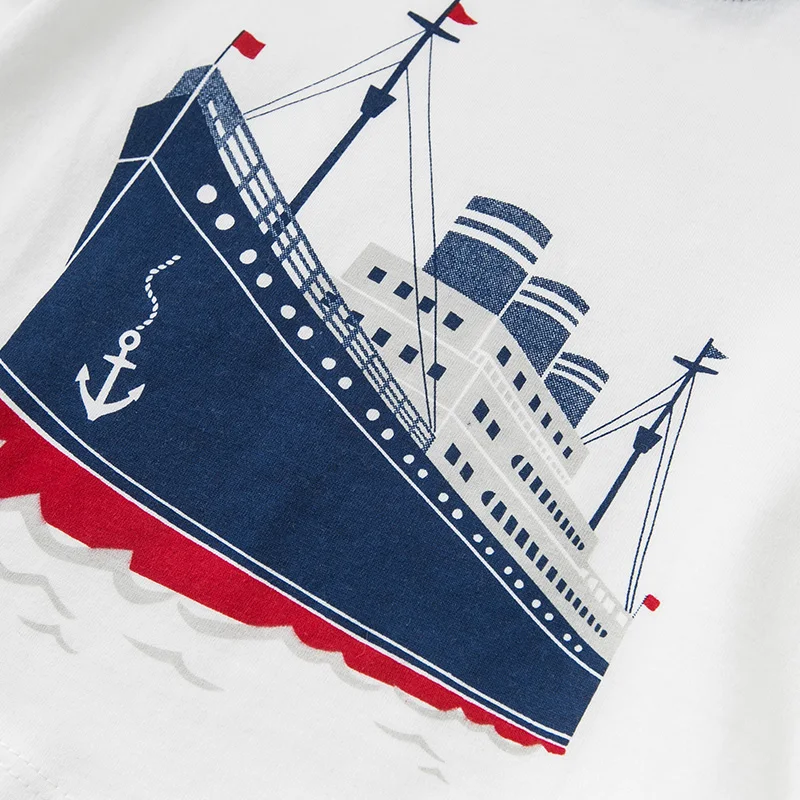 DB10466 dave bella summer baby boys fashion clothing sets casual short sleeve suits children steamboat print clothes |