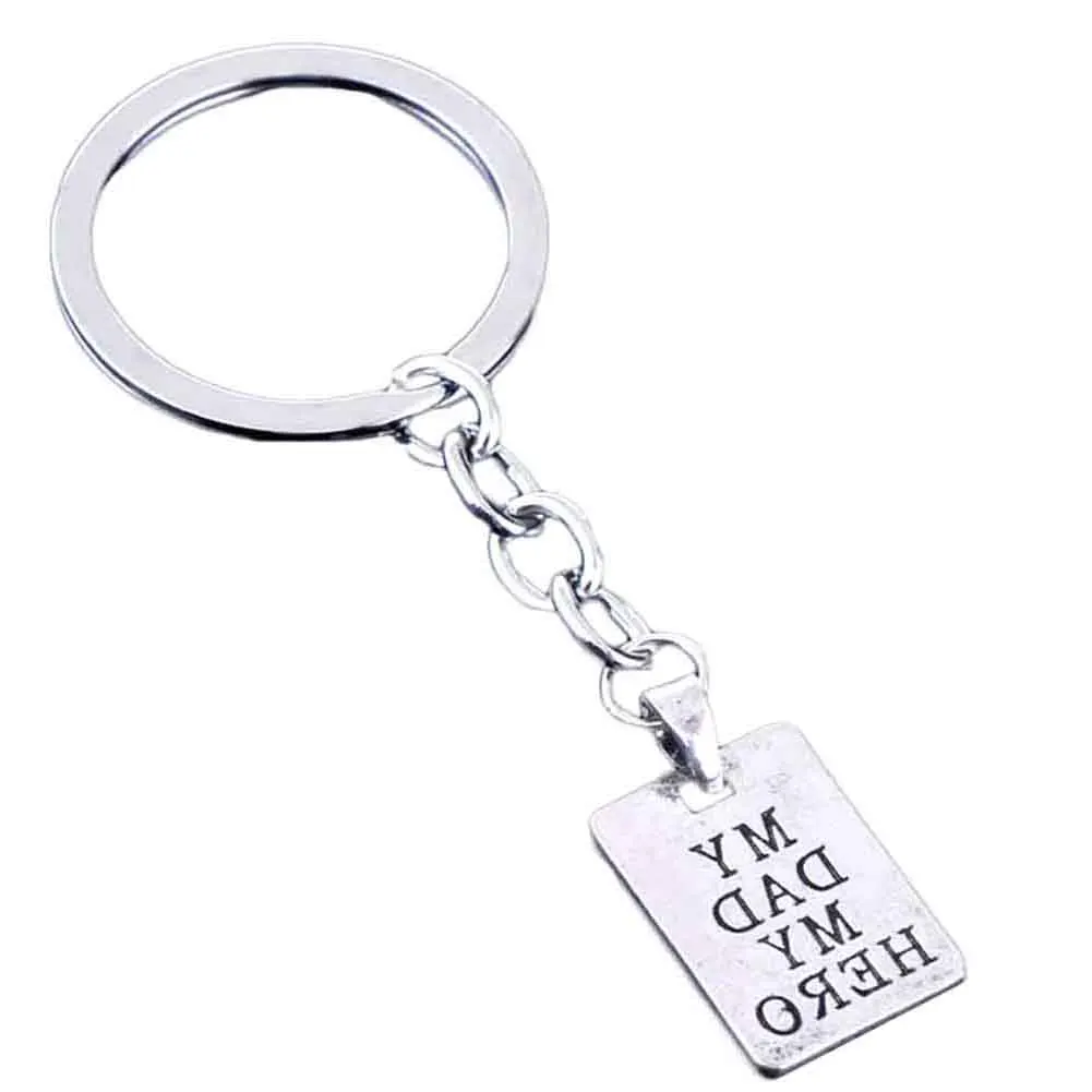 Best Gift Fashion Creative English Letter Key Chain My Dad Hero Chains I Love Alloy Pendant Rings For Men | Украшения и