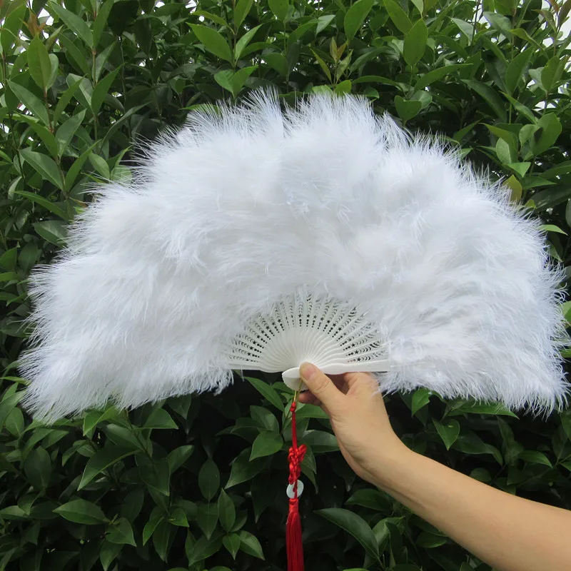 Высокое качество 50*30 см черное перо вентилятор для танцев реквизит ручной