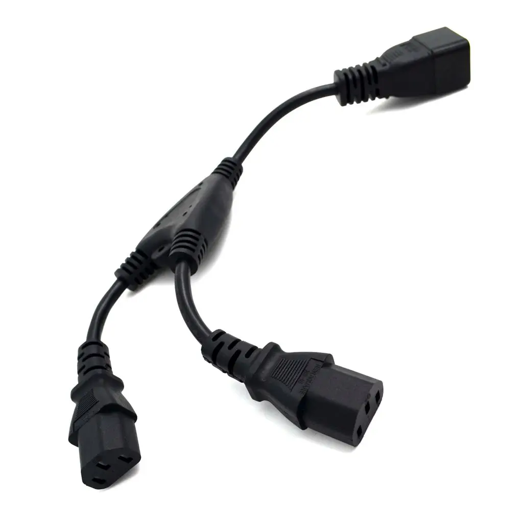 Кабель разветвитель IEC 320 C20 папа мама 2 x C13 шнур питания кабель для сервера 32 см 1