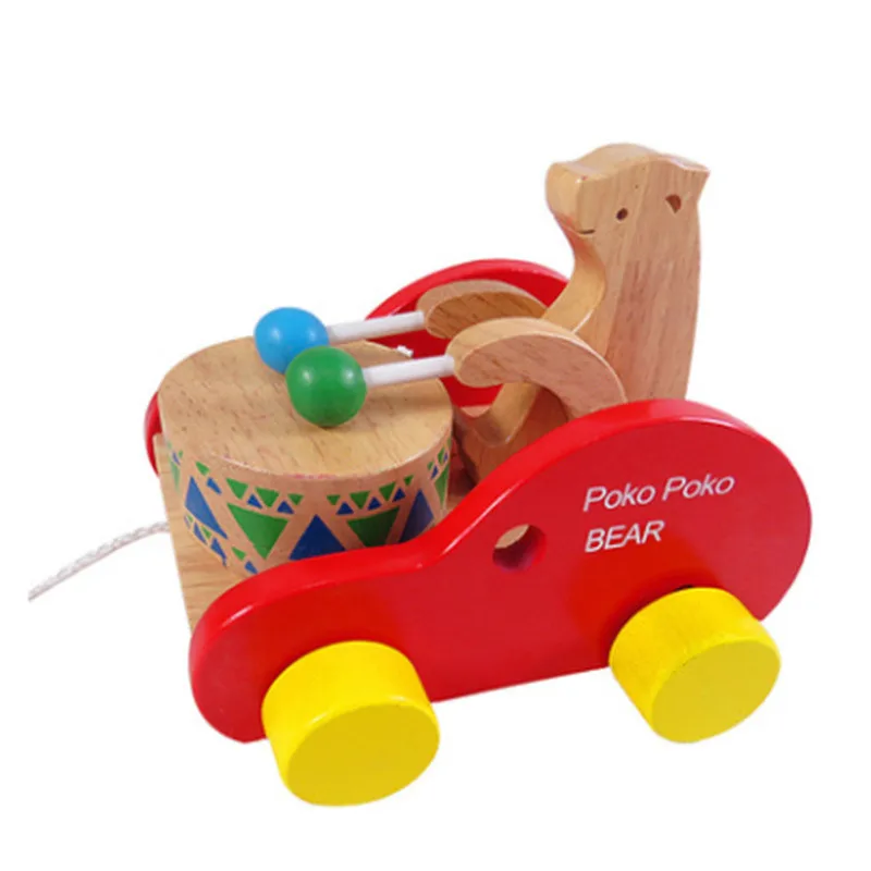 Деревянный перетащите линии детская игрушка машинка малыша первые ходунки
