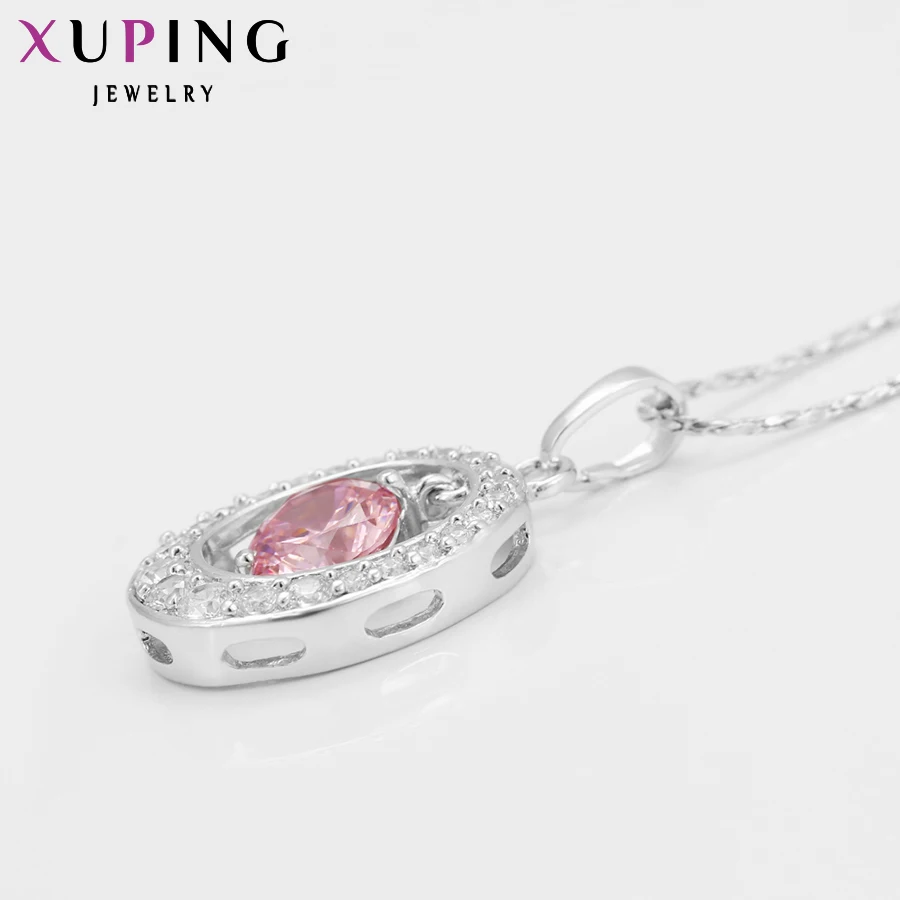 Xuping с родиевым цветным покрытием кулон с черный \ зеленый \ розовый \ Фиолетовый \ камень цвета шампань для женщин хорошие подарки Ювелирные изделия S1.2/S34.3-31699