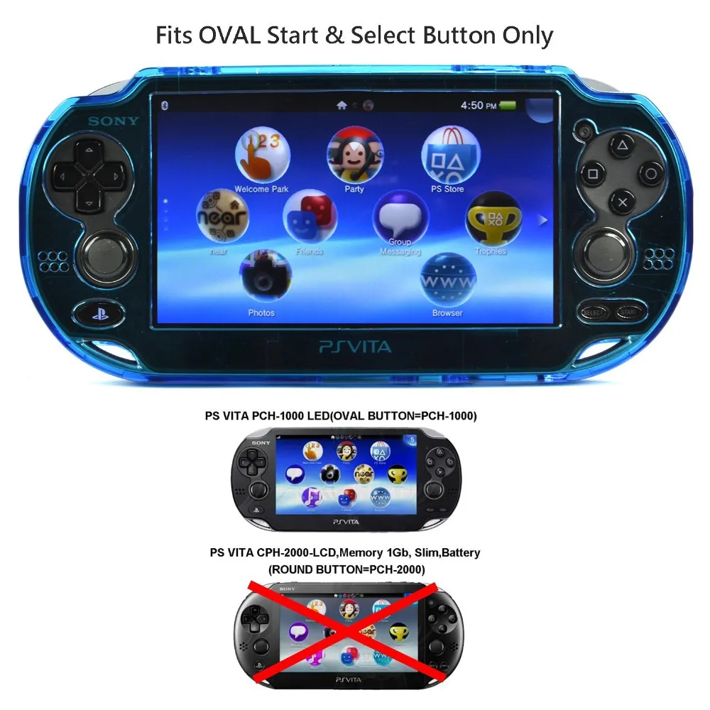 Защитный жесткий чехол XRHYY для Playstation PS VITA 1000 подходит только кнопки овального