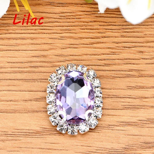 Lilac 8x10 мм 10 шт./лот Овальный Стекло Кристалл пришить Стразы с когтями Высокое качество украшения DIY Пуговицы - Цвет: Lilac