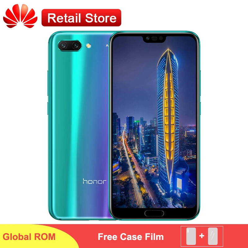 Оригинал Honor 10 5 84 ''Android 8 1 4G мобильный телефон 3D изогнутое стекло Kirin 970 2280x1080 3 AI