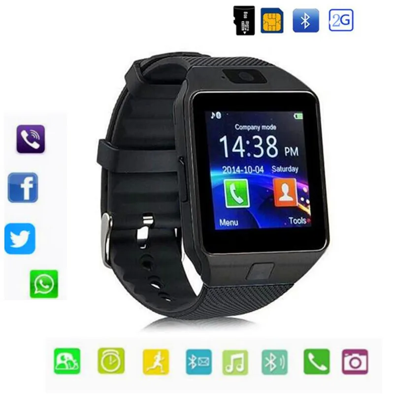 Bluetooth DZ09 Смарт часы Поддержка 2G SIM Max 8G TF карта камера для Android apple ios Детские Женские