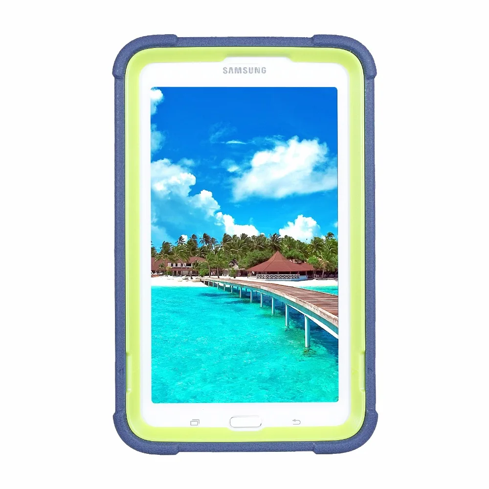 Чехол для планшета для Samsung Galaxy Tab 3 Lite 7,0 7 T110 T111 T115 T116 шин кремния малыш противоударный подставка из зернистой кожи с ручкой