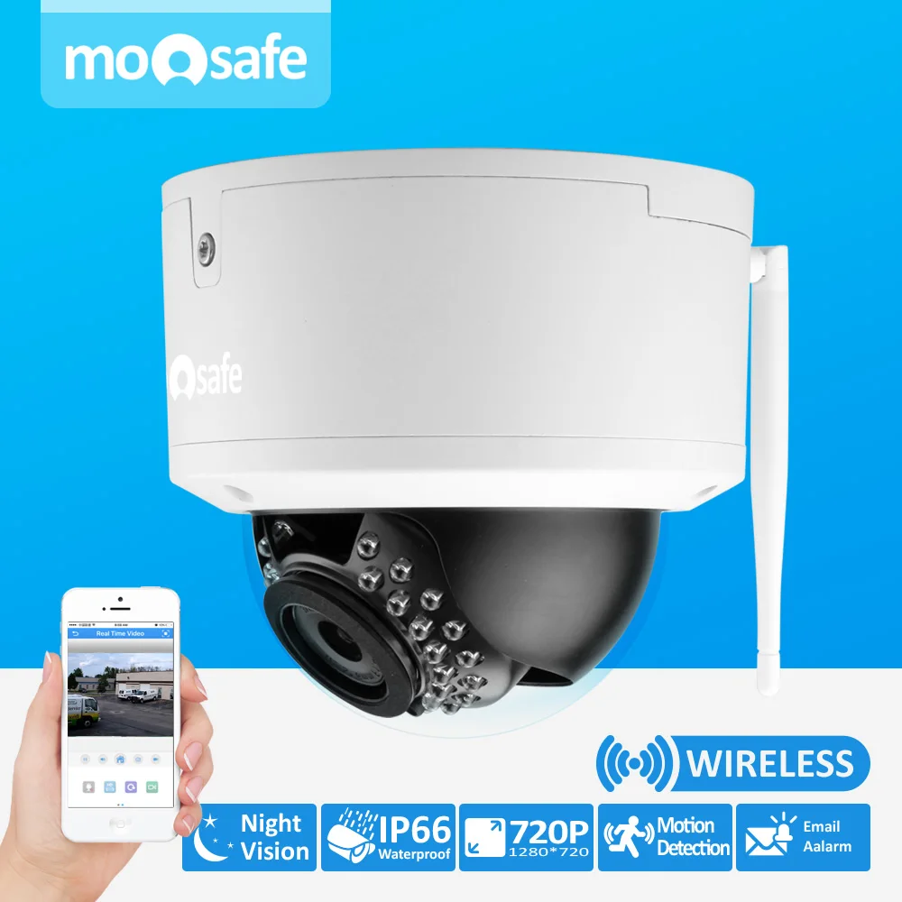 Moosafe 1.0 М 2.0 Камера IP Сети HD 30 ИК Светодиодов ночного видения ip66 Купольная