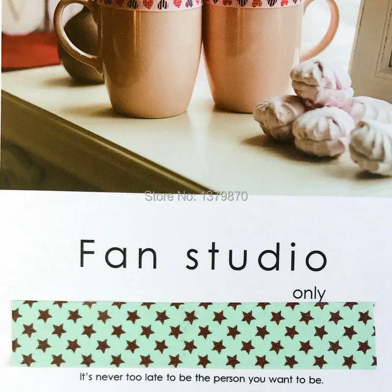 Декоративная лента Синяя Звезда из японской бумаги 1 5*10 метров|washi tape|decorative tapemasking