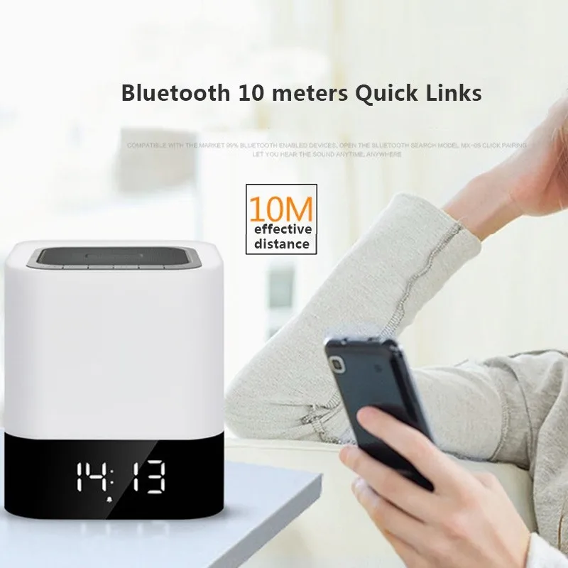 Dbigness Портативный беспроводной Bluetooth динамик Саундбар HIFI мини-динамик стерео AUX USB таймер Ночной светильник с сенсорным датчиком