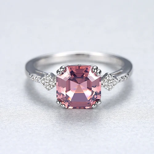MSXNEOW Natural Nano дым Морган Камень Серебряное кольцо для Для женщин Мода S925 Fine Jewelry палец кольцо SR0075 - Цвет камня: Коричневый