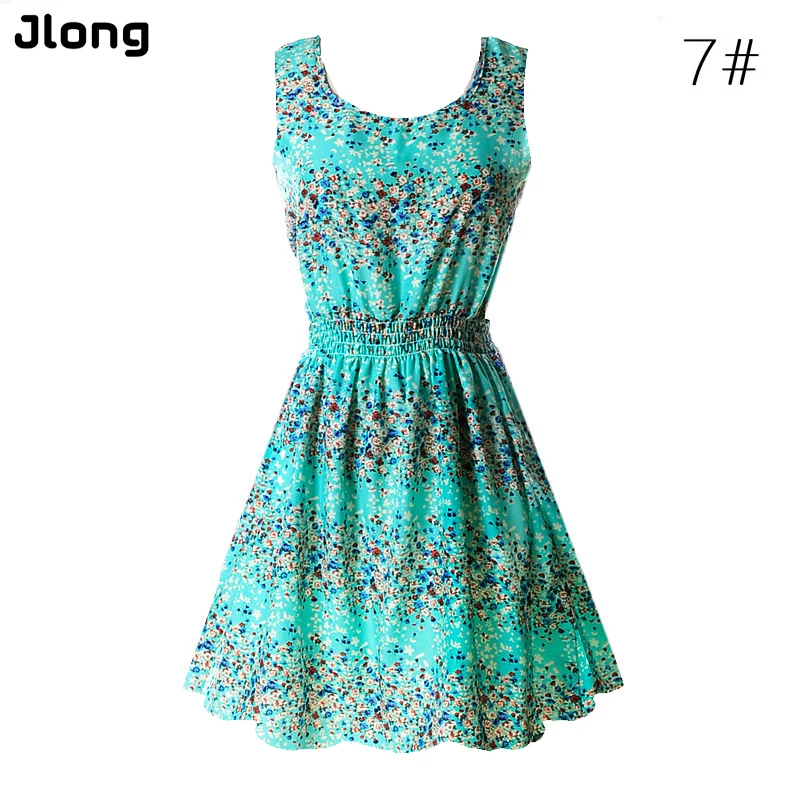 

Summer Dresses Korean Women Casual Bohemian Dress Floral Leopard Sleeveless Vest Printed Beach Dress Vestidos