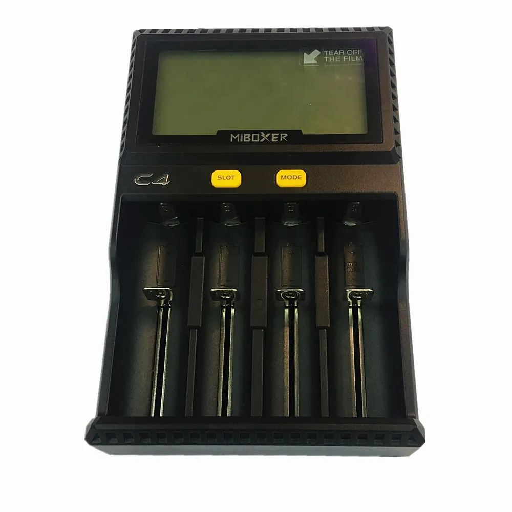 Miboxer C4 lcd Смарт зарядное устройство для литий-ионных IMR INR ICR LiFePO4 18650 14500 26650 AAA батареи 100-800 mAh