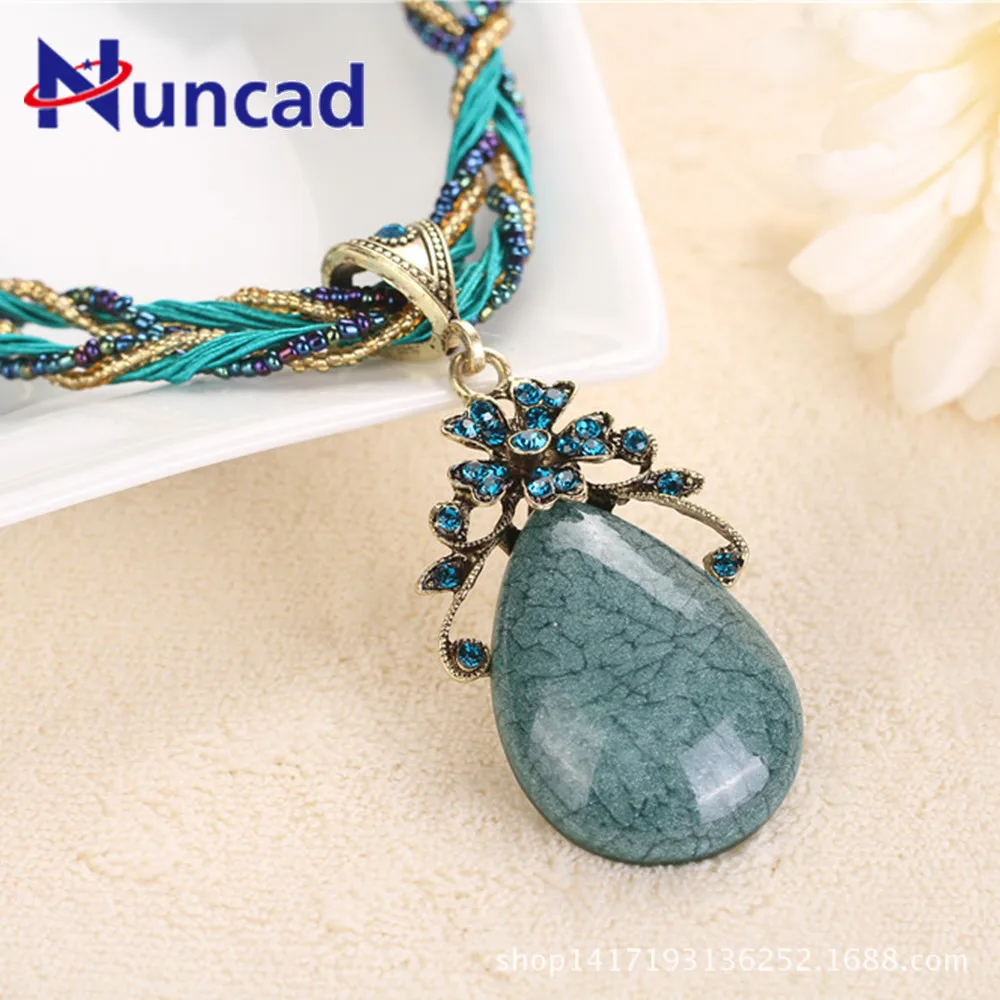 Многоцветная подвеска в форме капли воды богемном стиле регулируемое ожерелье