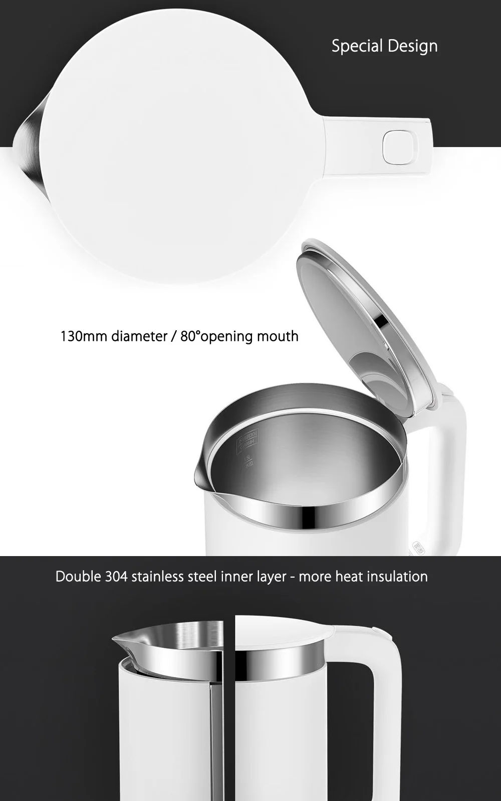 Xiaomi Mijia 1.5L термостатический Электрический чайник Smart APP управление 12 часов постоянная температура умный чайник